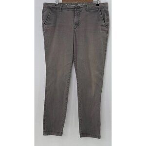 Eddie Bauer Women's Boyfriend Slim Legend Wash Khaki Pants Sz 12 Normcore Preppy